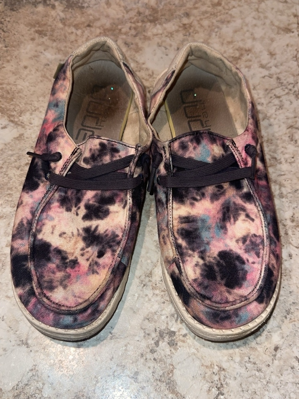 Women’s hey dudes Tie-Dye Canvas Shoes - Pink / Blue